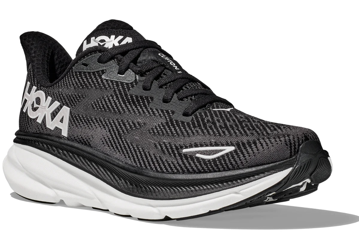 Hoka Mens Clifton 9 Wide - Black/White (1132210-BWHT)